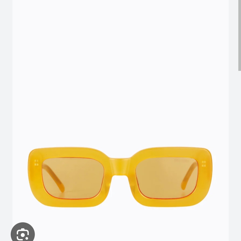 Vibrant Yellow Rectangular Sunglasses - Picture 2 of 8